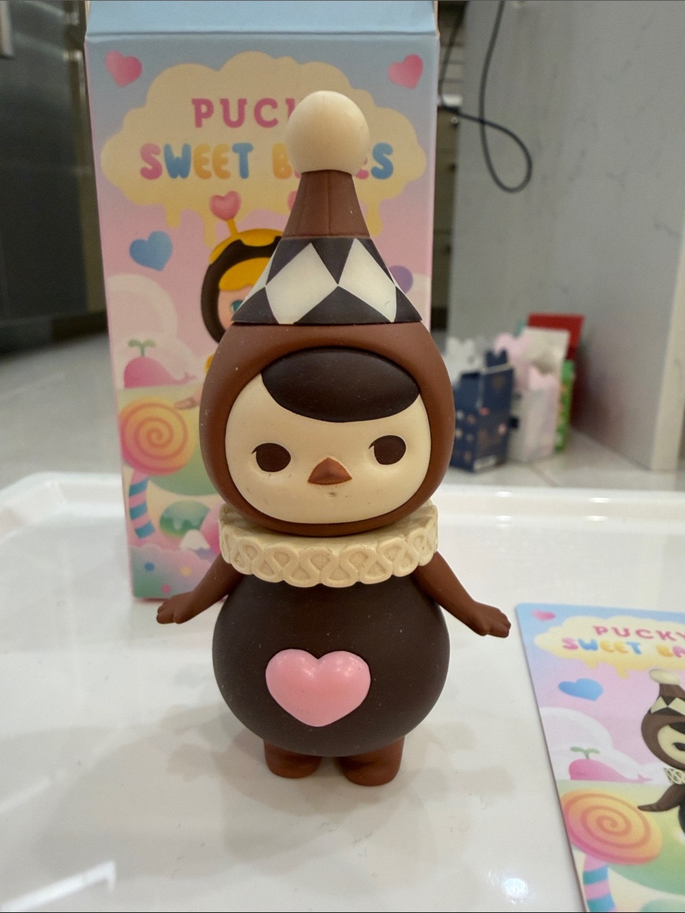 Pucky Sweet Brown Doll with Pink Heart Accent